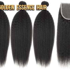 Brazilian/Mongolian Afro Kinky Straight 100% Virgin Remi Hair Bundles+4*4 Closure